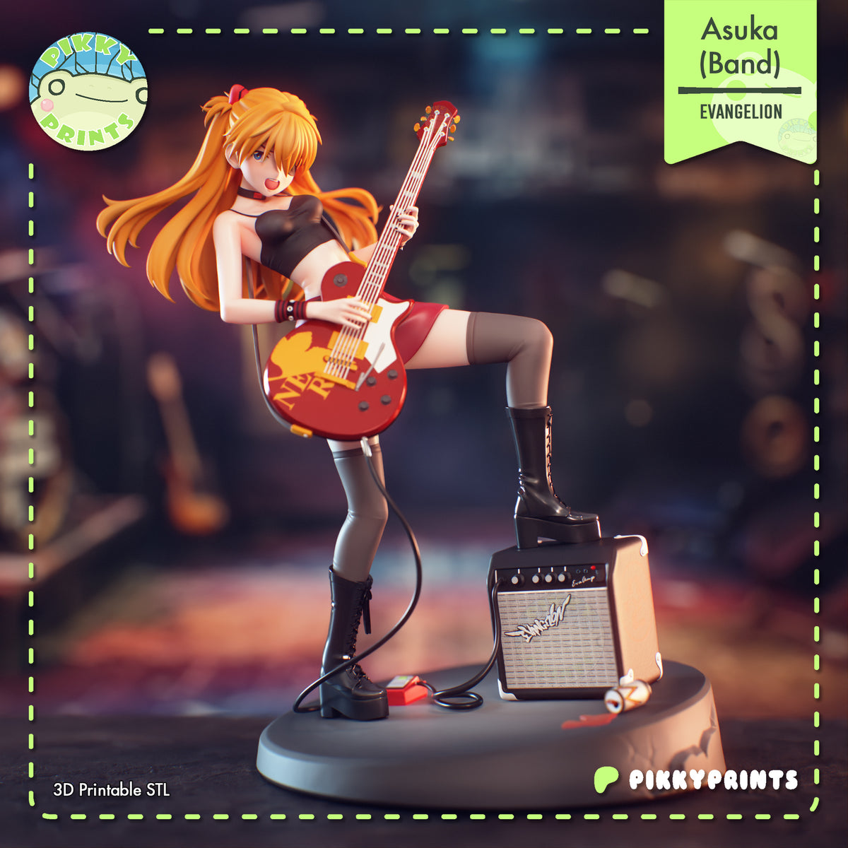 Asuka Langley (Evangelion) resin figure by PikkyPrints — studio render 2