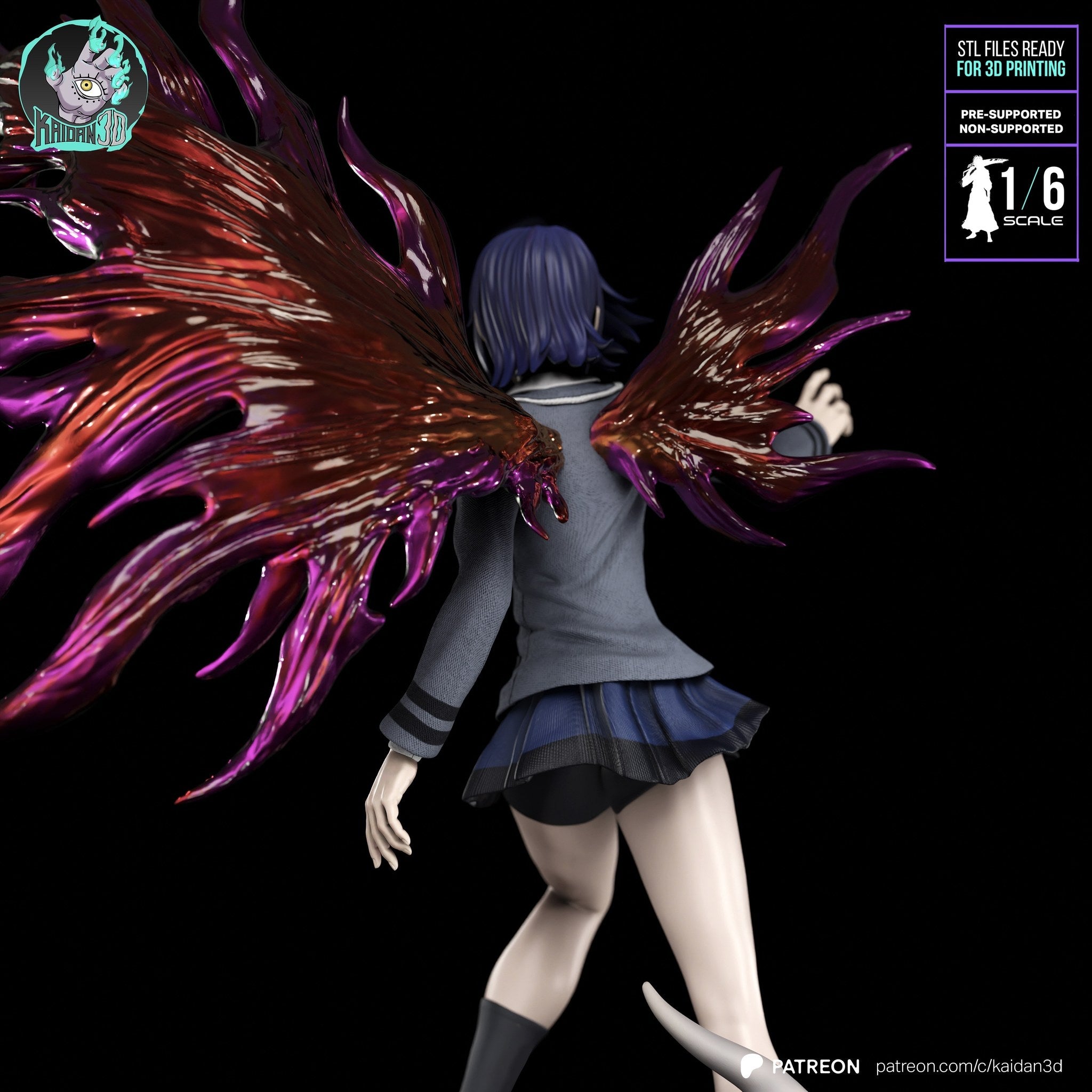 Touka Kirishima (Tokyo Ghoul) resin figure by Kaidan 3D — studio render 6