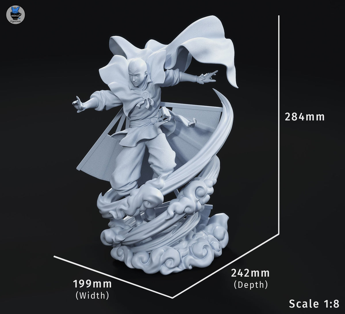 Aang (Avatar The Last Airbender) resin figure by Neko Figurines — studio render 6