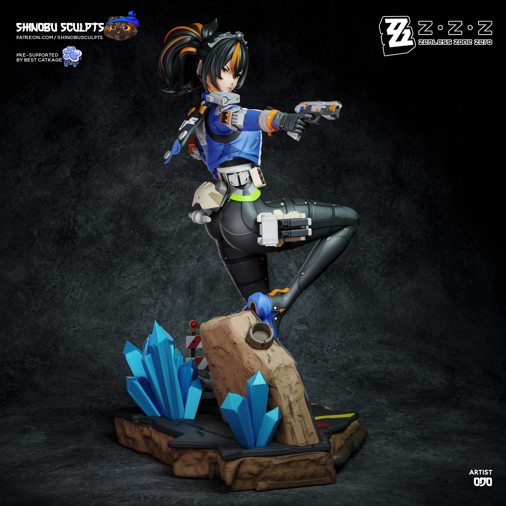 Zhu Yuan (Zenless Zone Zero) resin figure by Shinobu Sculpts — studio render 3
