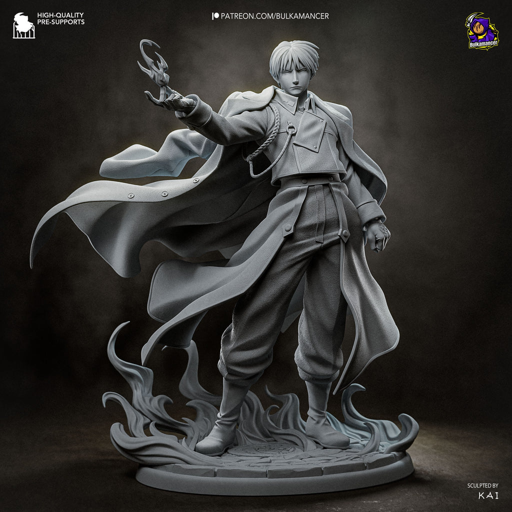 Roy Mustang (Fullmetal Alchemist) resin figure by Bulkamancer — studio render 11