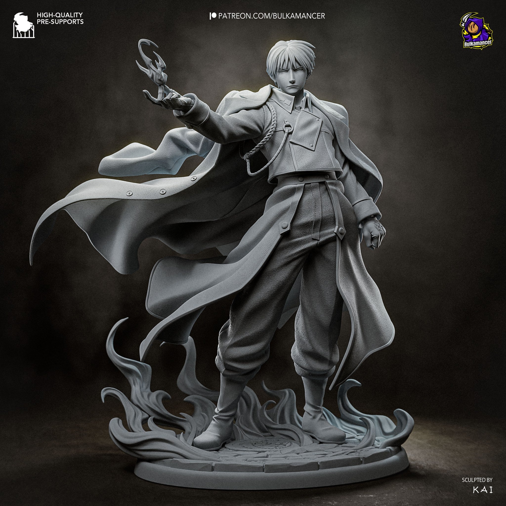 Roy Mustang (Fullmetal Alchemist) resin figure by Bulkamancer — studio render 11