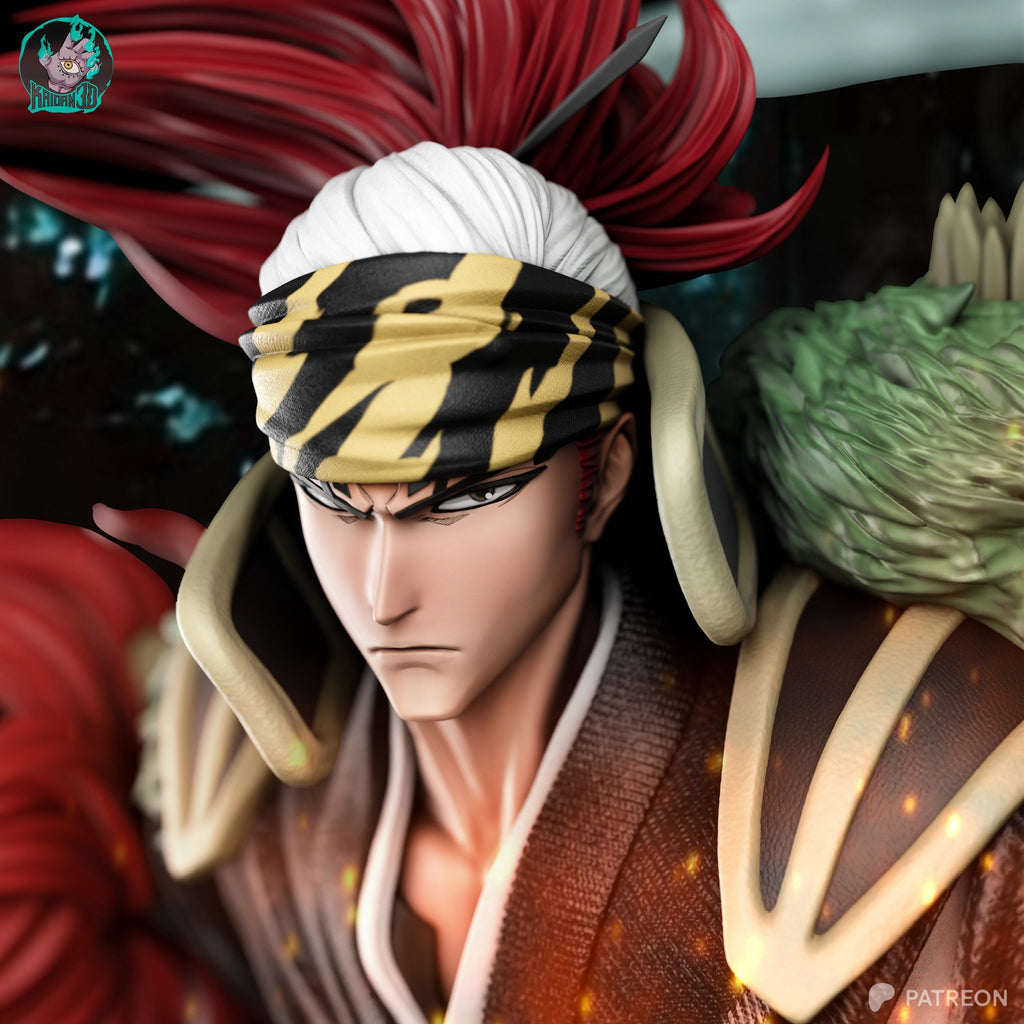 Renji Abarai (Bleach) resin figure by Kaidan 3D — studio render 4