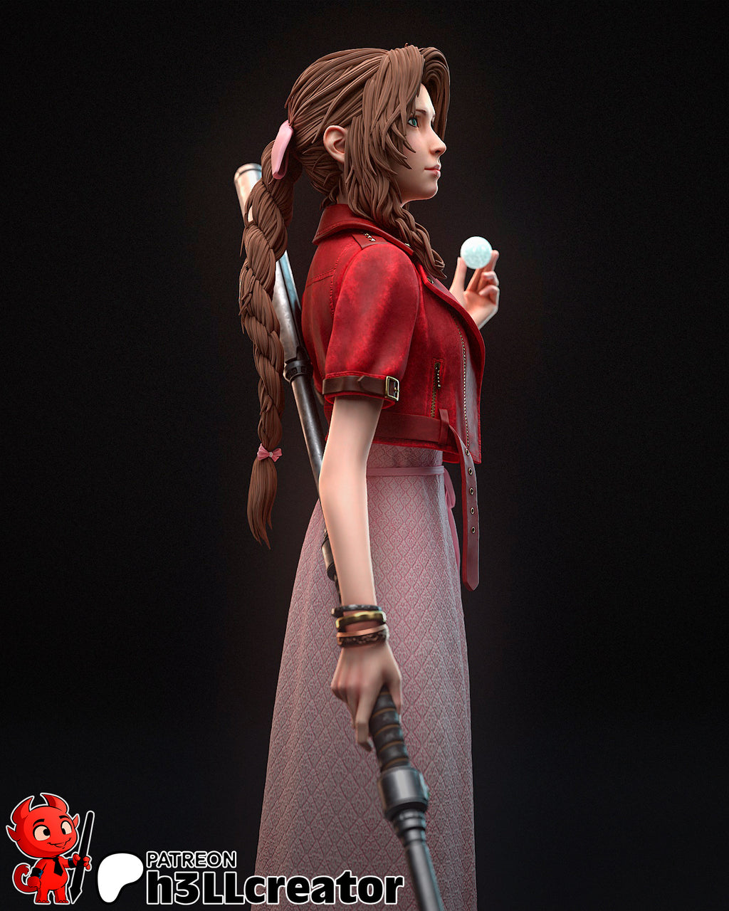 Aerith Gainsborough (Final Fantasy) resin figure by h3LLcreator — studio render 8