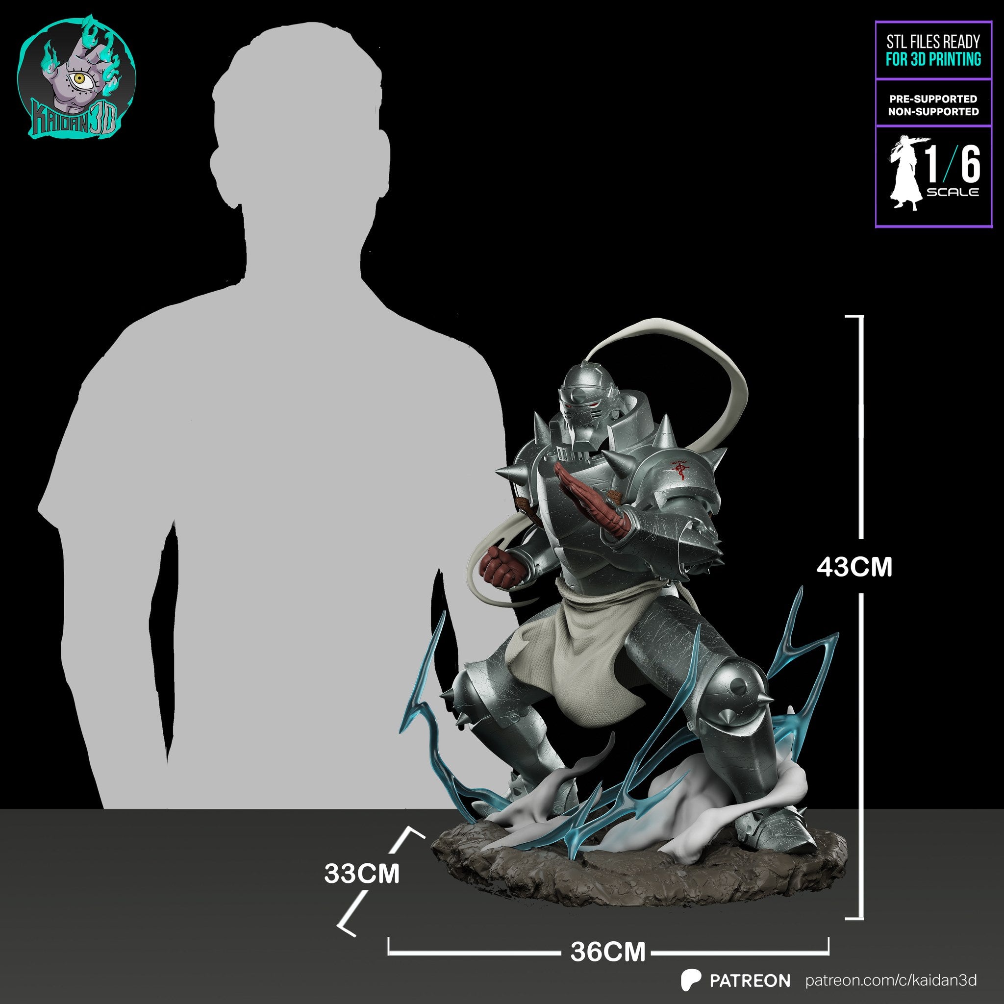 Alphonse Elric (Fullmetal Alchemist) resin figure by Kaidan 3D — studio render 6