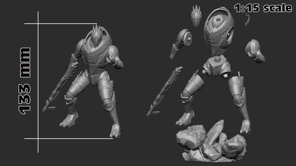 Garrus Vakarian (Mass Effect) resin figure by h3LLcreator — studio render 7