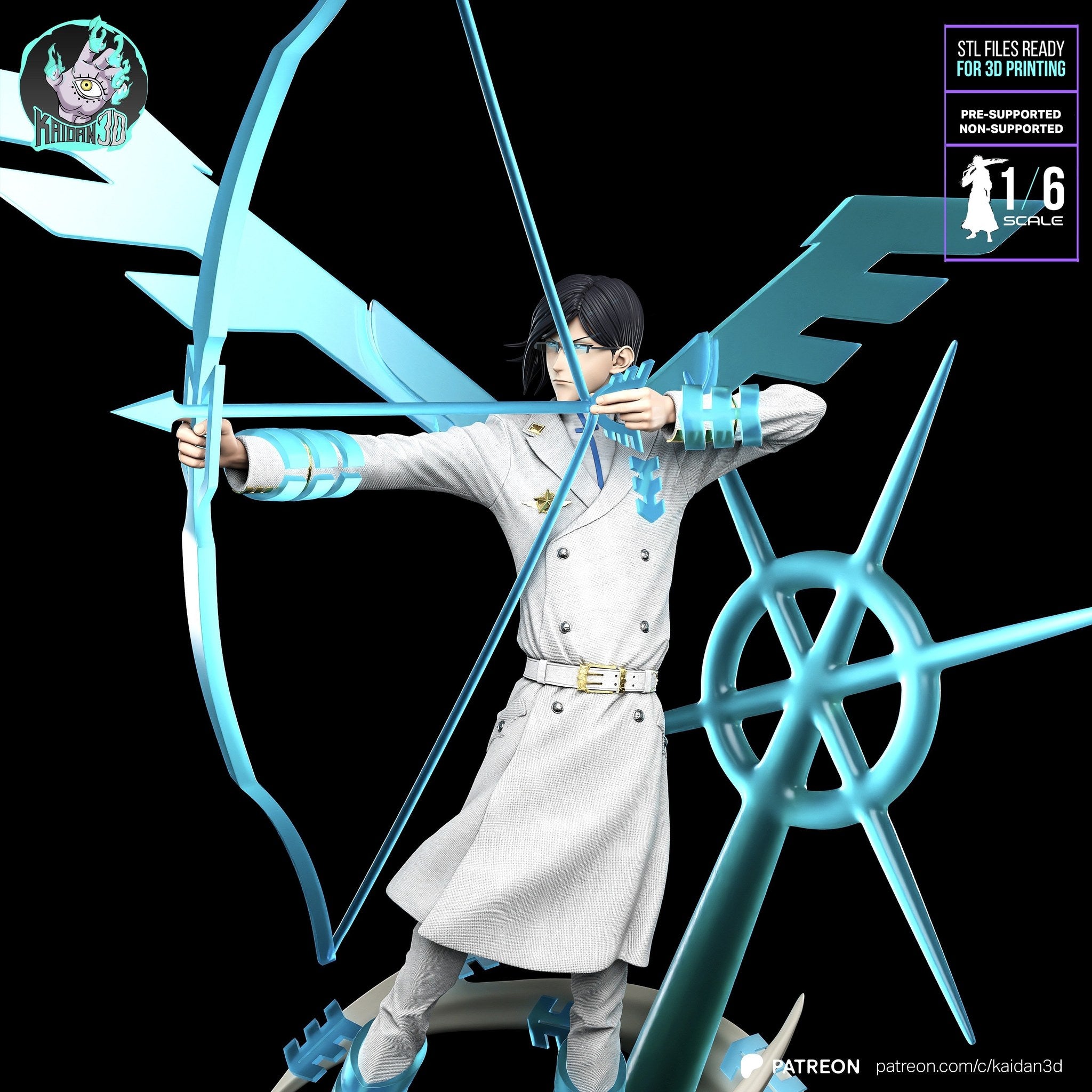 Uryu Ishida (Bleach) resin figure by Kaidan 3D — studio render 3