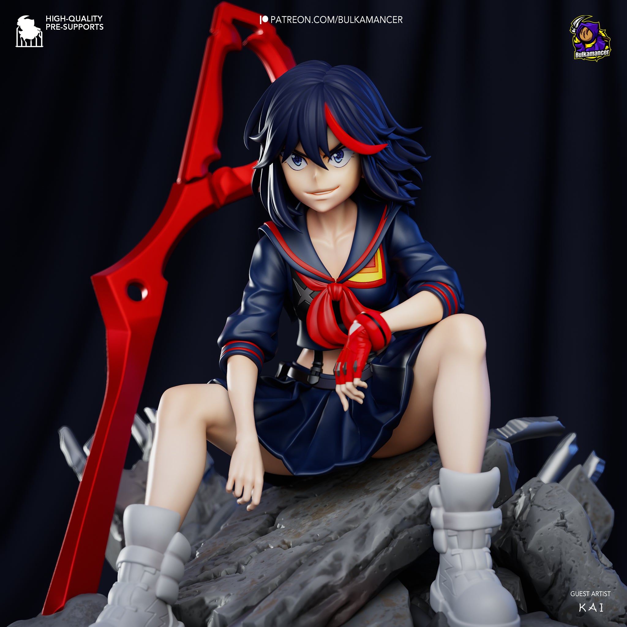 Ryuko Matoi (Kill la Kill) resin figure by Bulkamancer — studio render 1