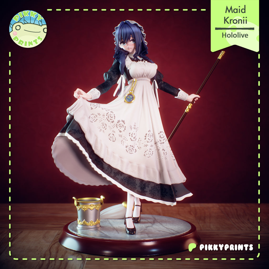 Ouro Kronii (Hololive) resin figure by PikkyPrints — studio render 2