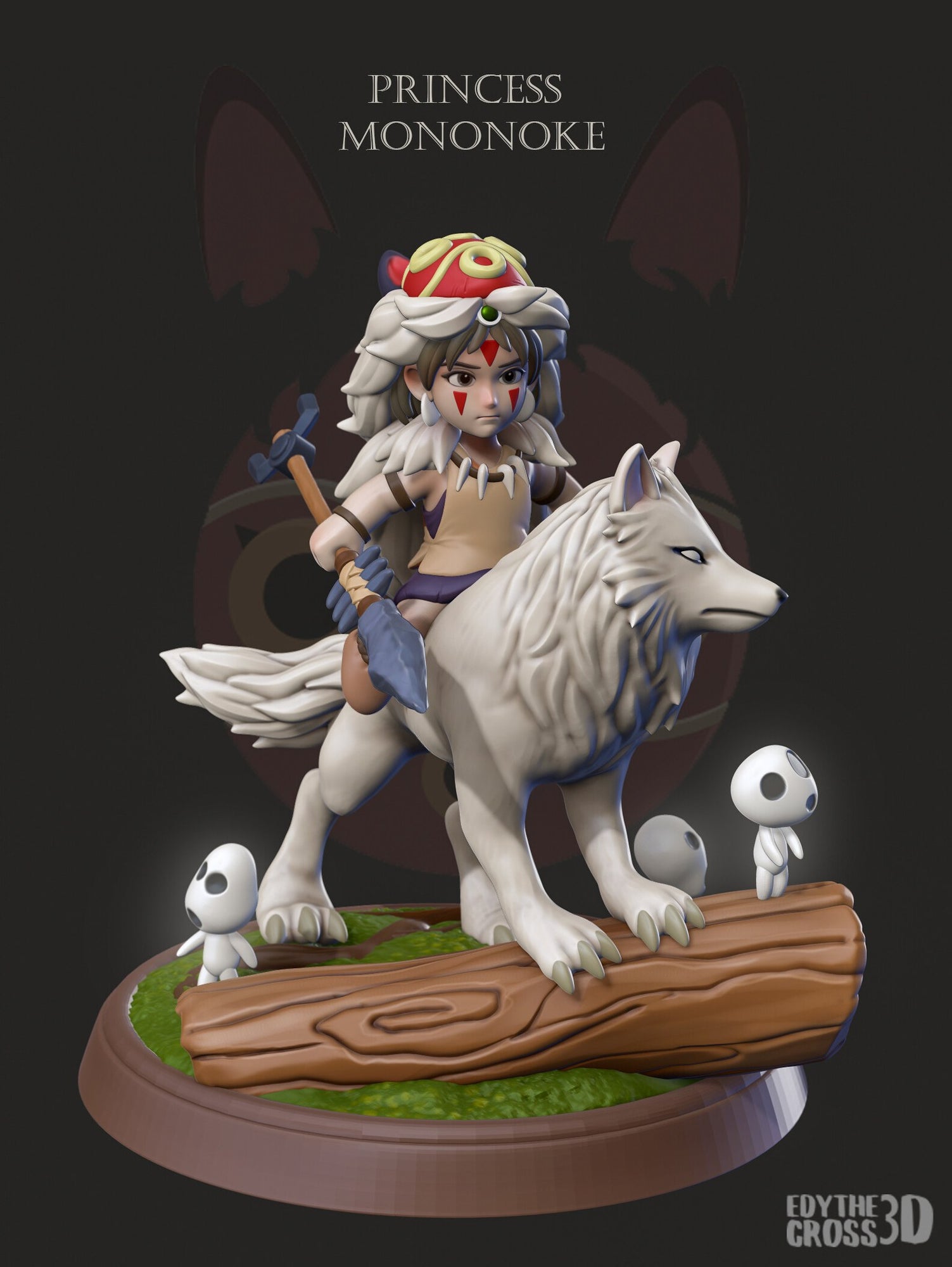 San Princess Mononoke resin figure by NomNom Figures — studio preview 1