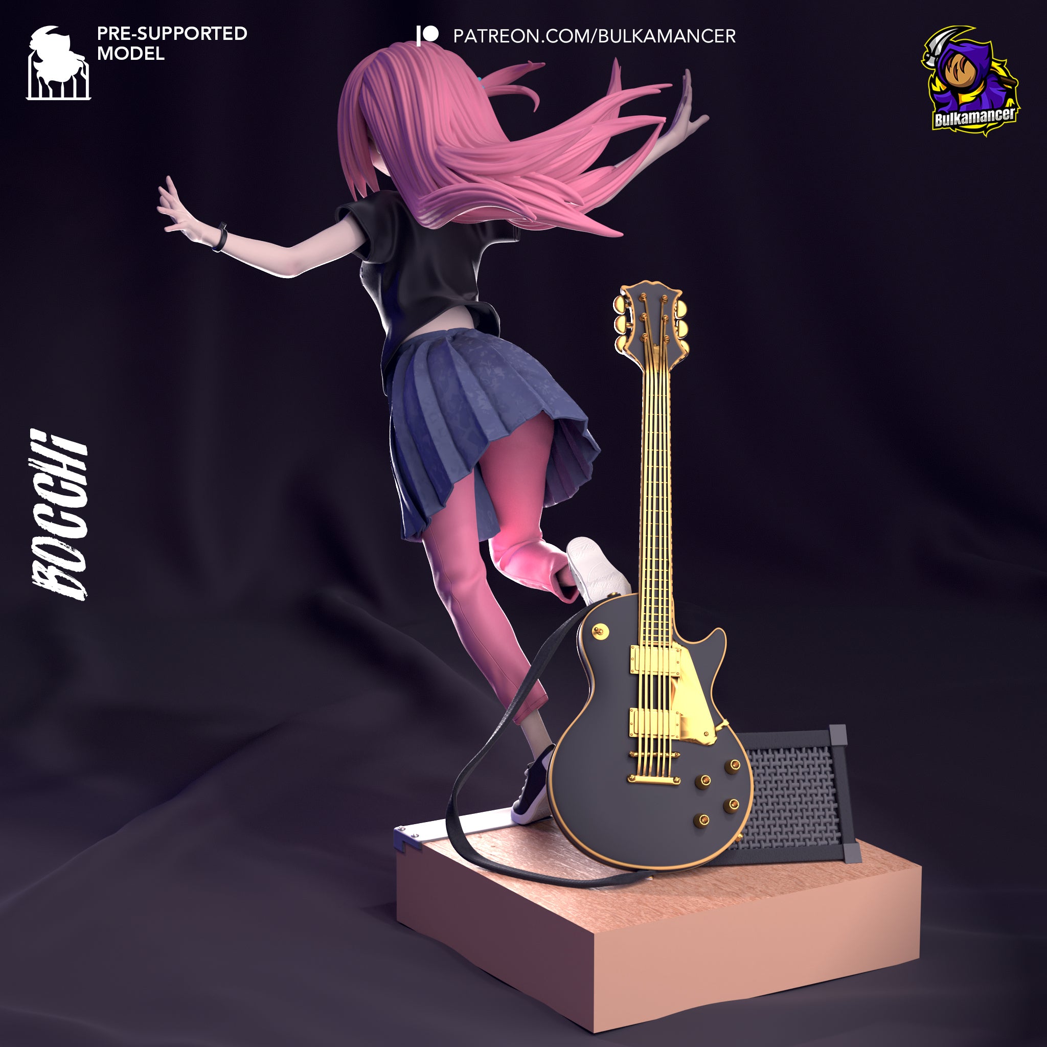 Hitori Gotoh (Bocchi the Rock) resin figure by Bulkamancer — studio render 3
