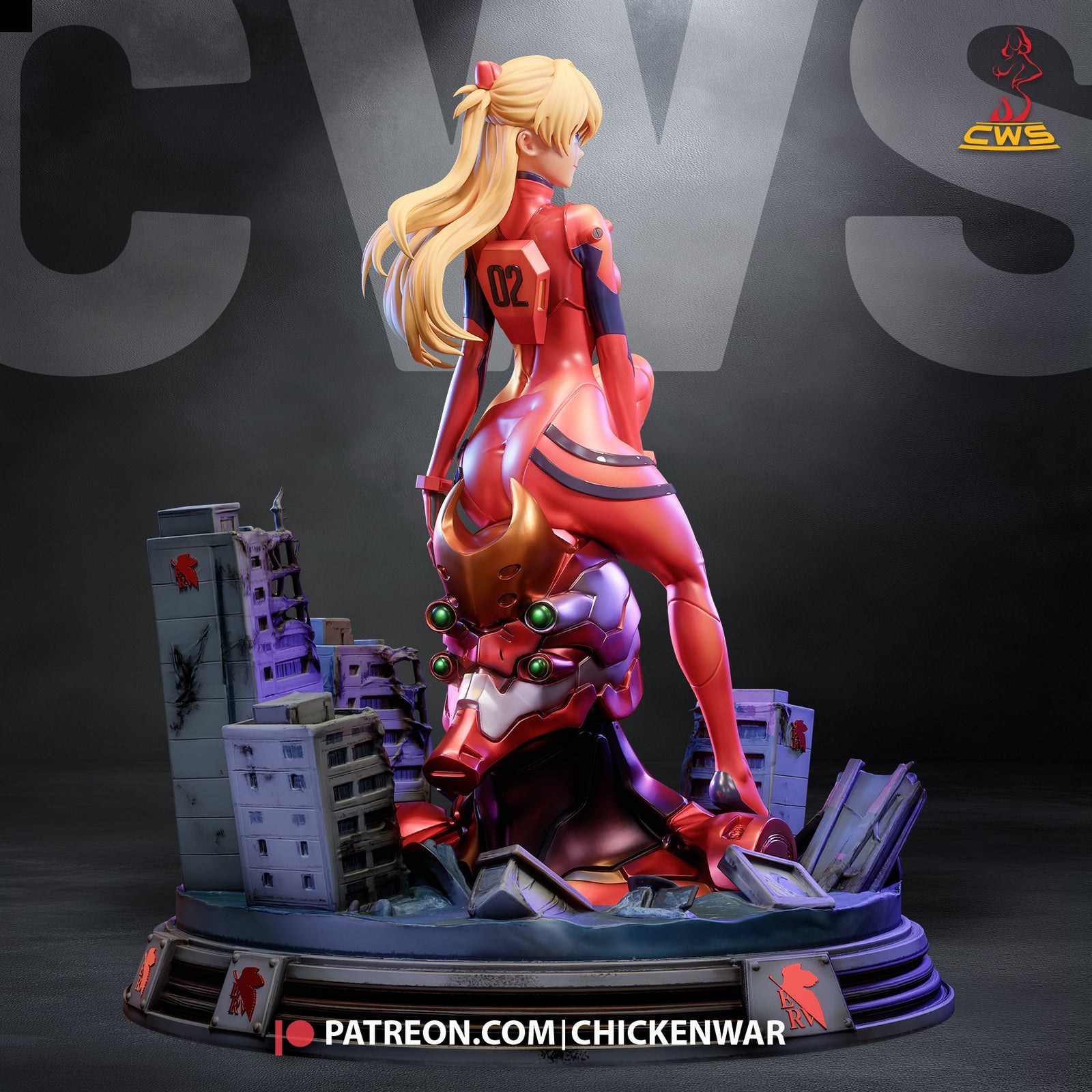 Asuka Langley (Evangelion) resin figure by CW Studio — studio render 3
