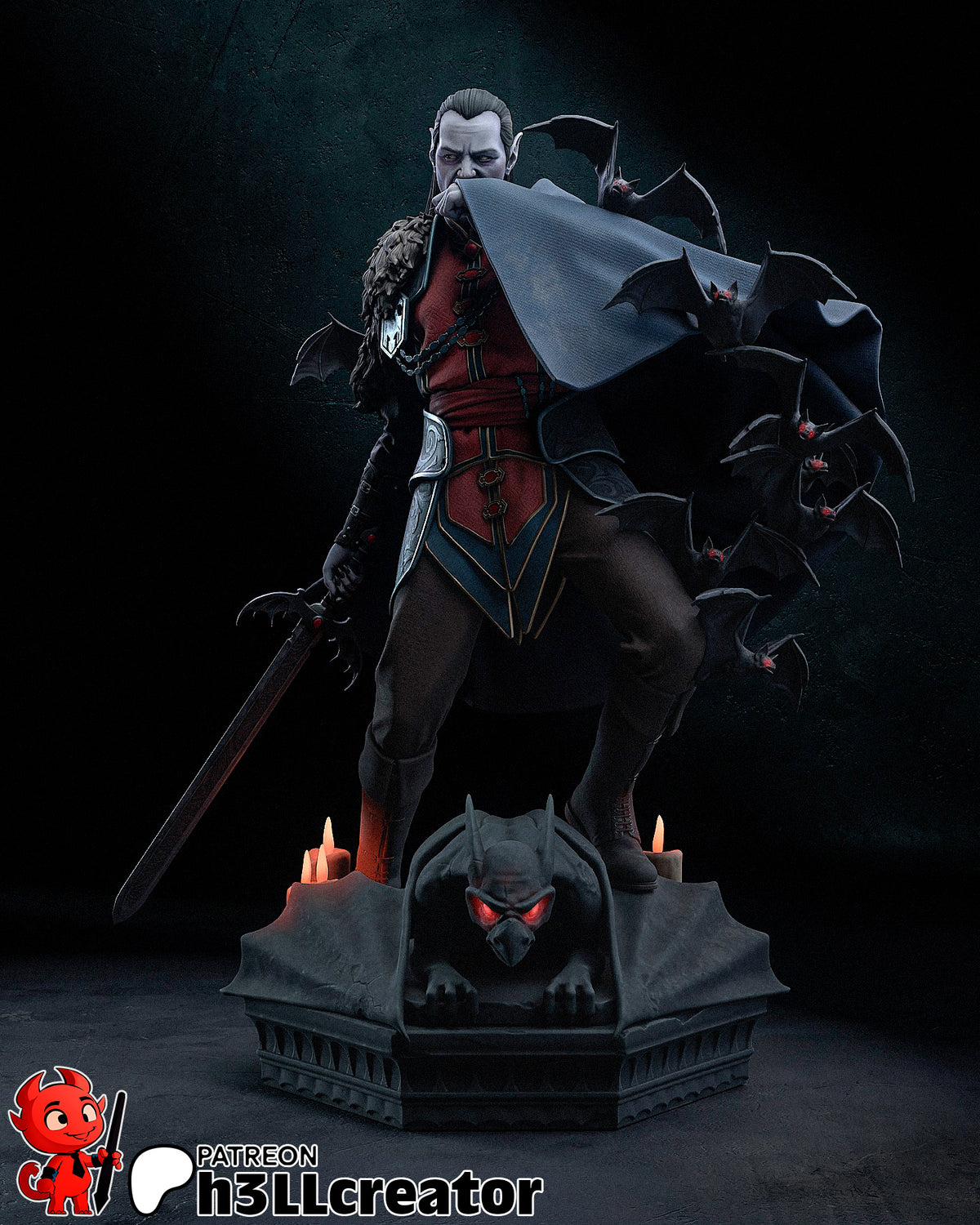 Strahd von Zarovich (Dungeons and Dragons) resin figure by h3LLcreator — studio render 5