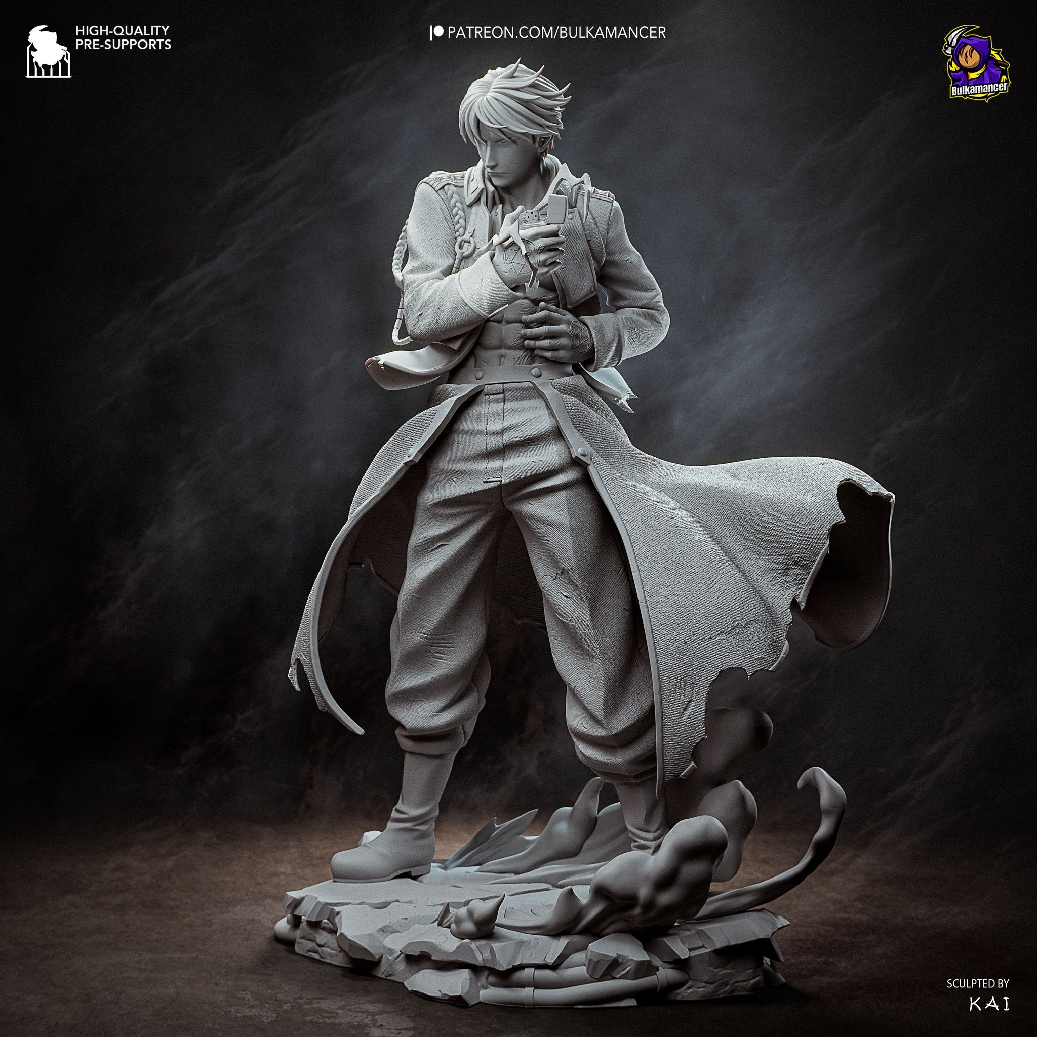 Roy Mustang (Fullmetal Alchemist) resin figure by Bulkamancer — studio render 16