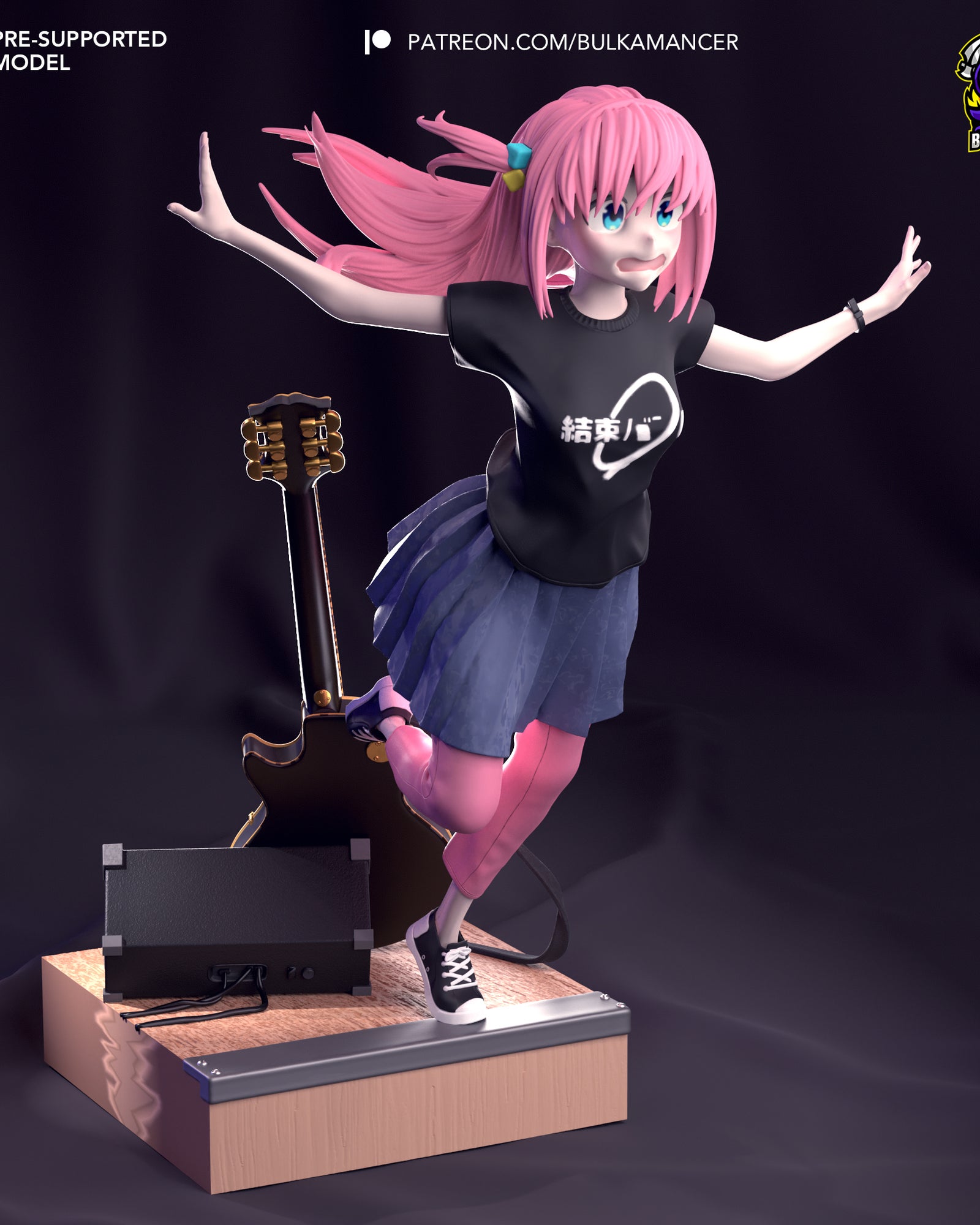 Hitori Gotoh (Bocchi the Rock) resin figure by Bulkamancer — studio render 1