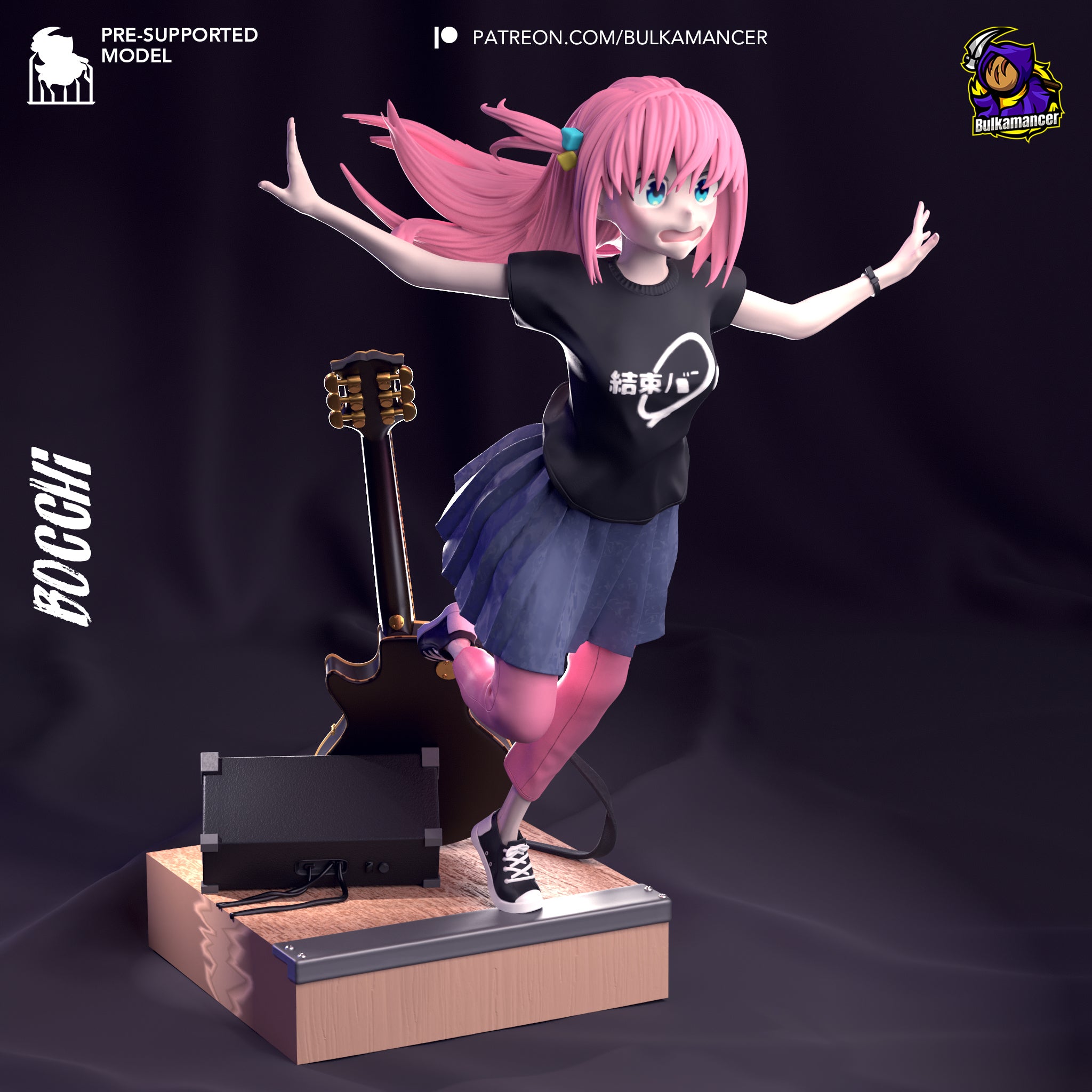 Hitori Gotoh (Bocchi the Rock) resin figure by Bulkamancer — studio render 1