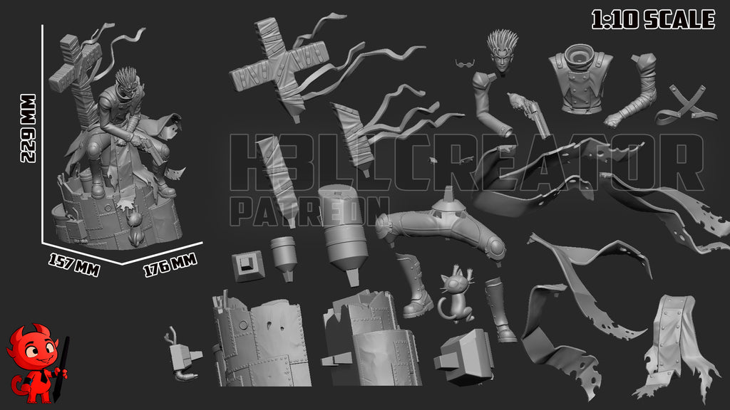 Vash the Stampede (Trigun) resin figure by h3LLcreator — studio render 10