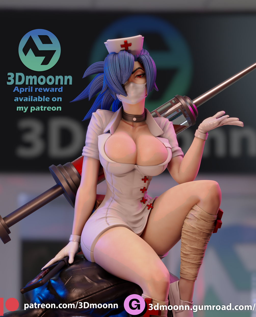 Valentine Skullgirls resin figure by 3Dmoonn — studio preview