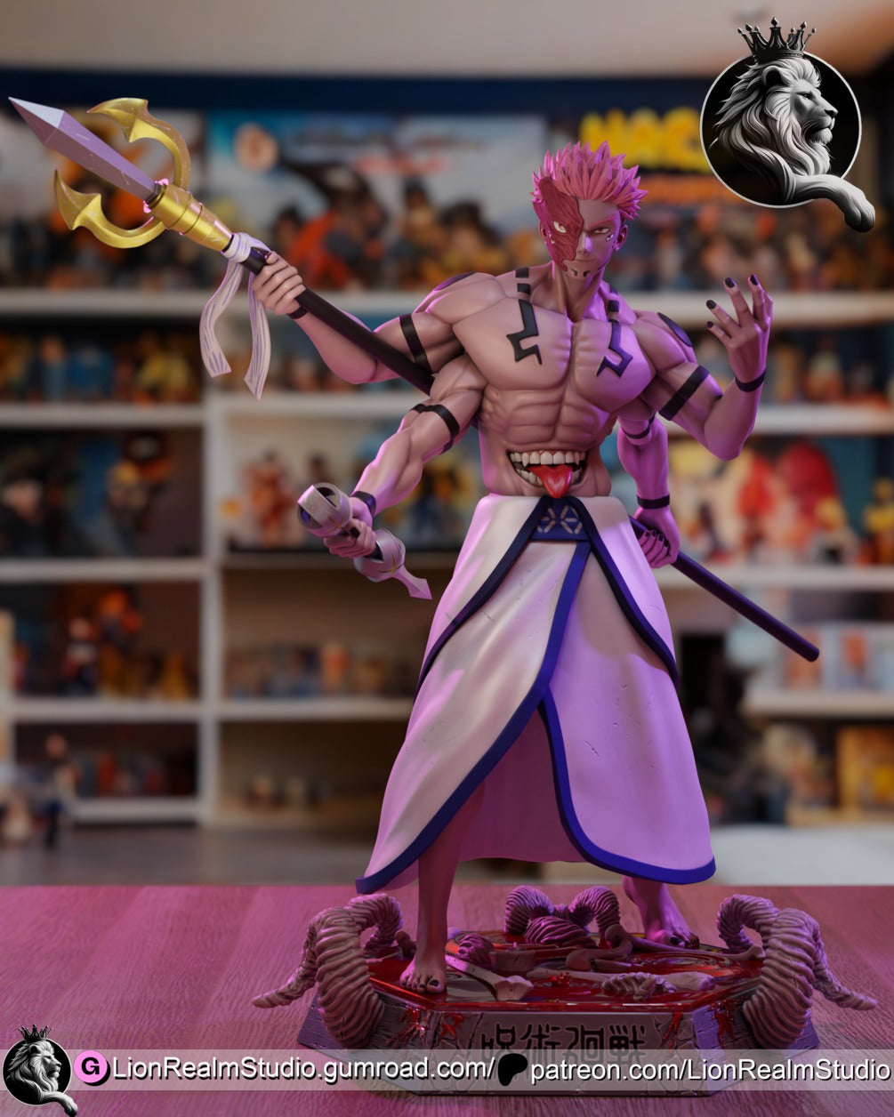 Ryomen Sukuna JJK (Jujutsu Kaisen) resin figure by LionRealm Studio — studio preview