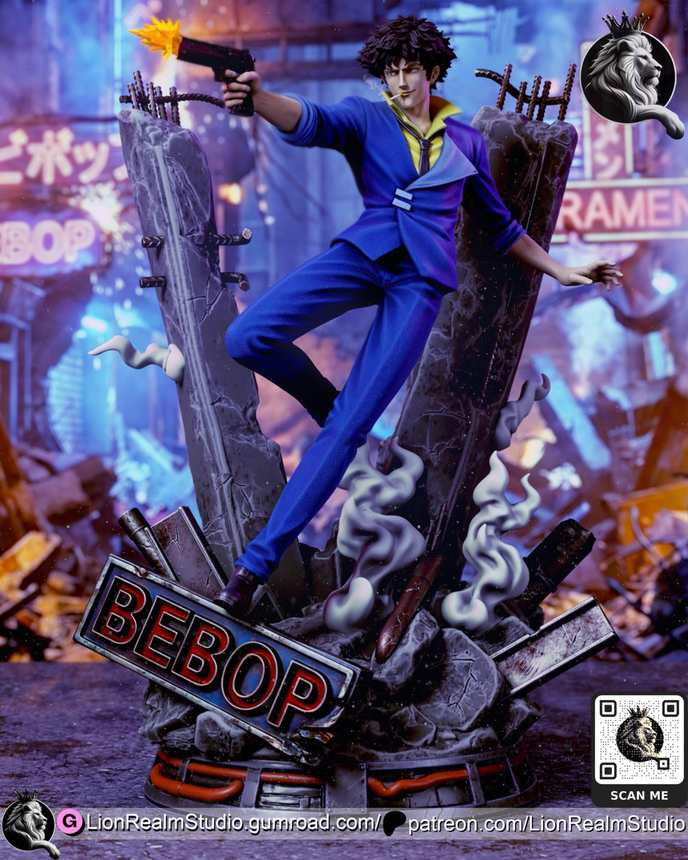 Spike Spiegel Cowboy Bebop resin figure by LionRealm Studio — studio preview