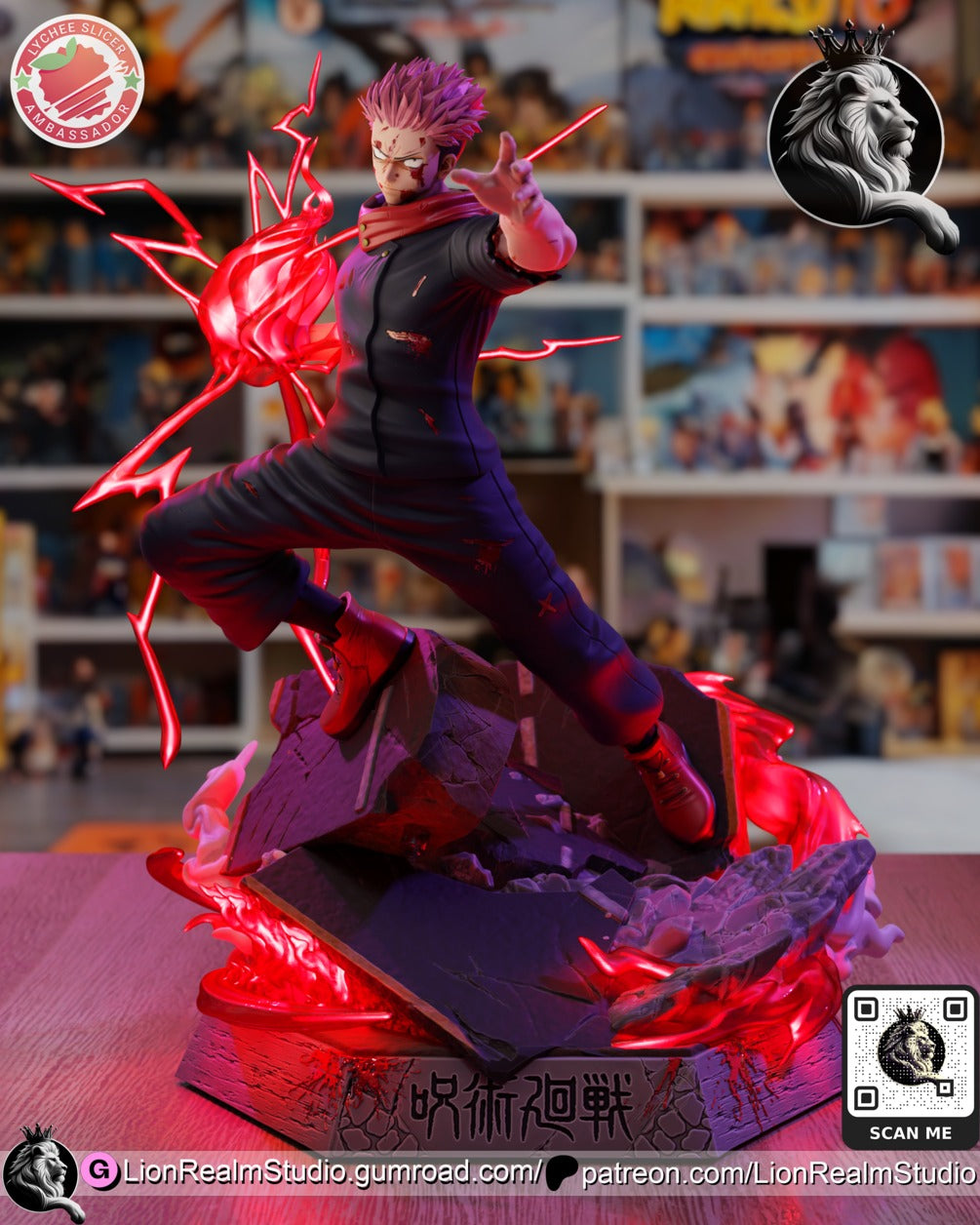 Yuji Itadori JJK (Jujutsu Kaisen) resin figure by LionRealm Studio — studio preview