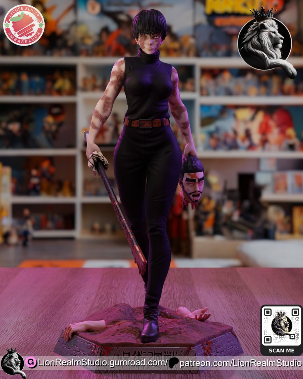 Maki Zenin JJK (Jujutsu Kaisen) resin figure by LionRealm Studio — studio preview