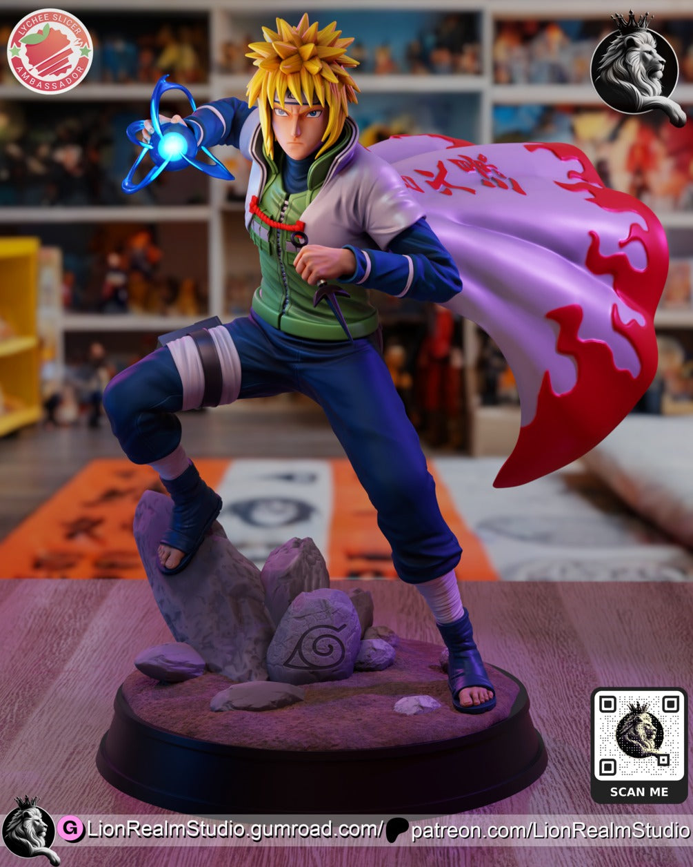 Minato Namikaze Naruto resin figure by LionRealm Studio — studio preview
