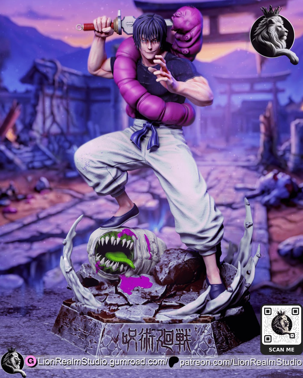 Toji Fushiguro JJK (Jujutsu Kaisen) resin figure by LionRealm Studio — studio preview