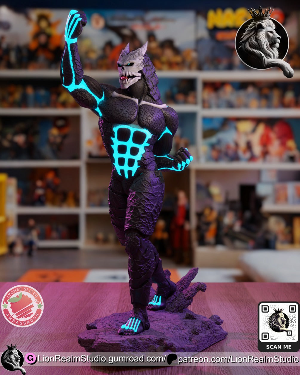 Kafka Kaiju Form Kaiju No. 8 resin figure by LionRealm Studio — studio preview