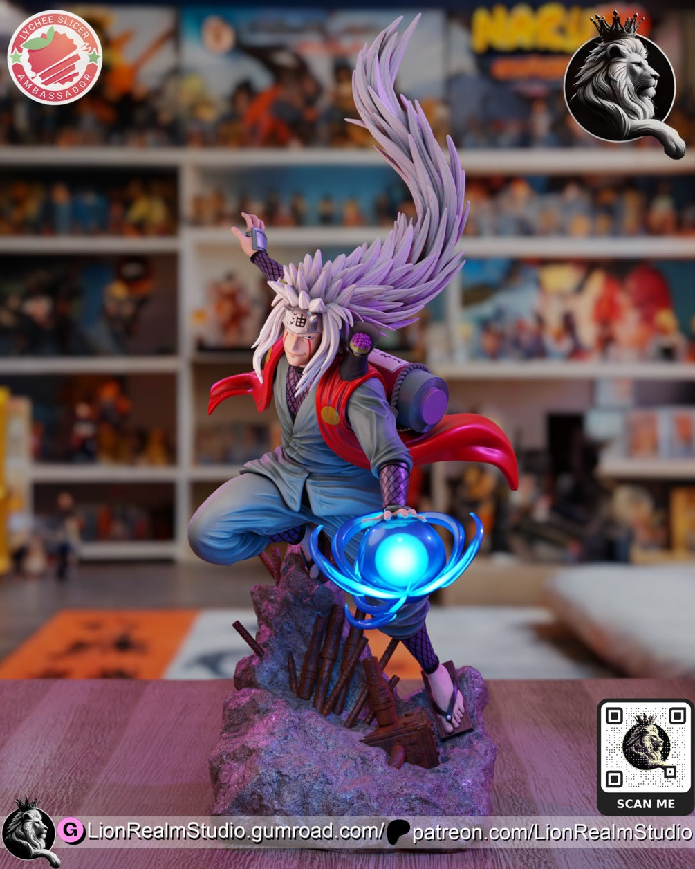 Jiraiya Naruto resin figure by LionRealm Studio — studio preview