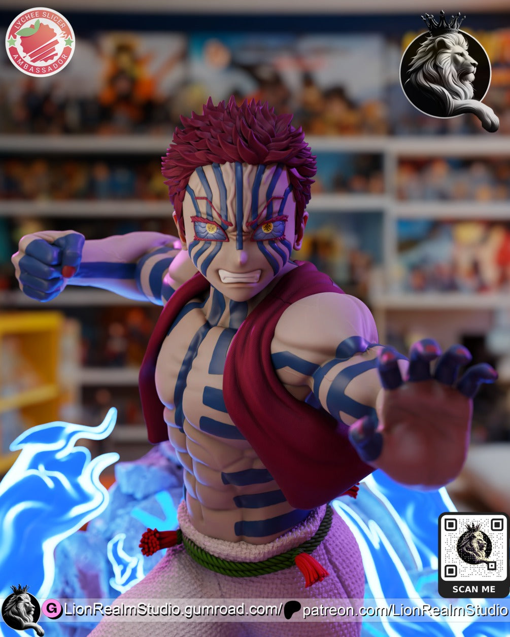Akaza Demon Slayer resin figure by LionRealm Studio — studio preview