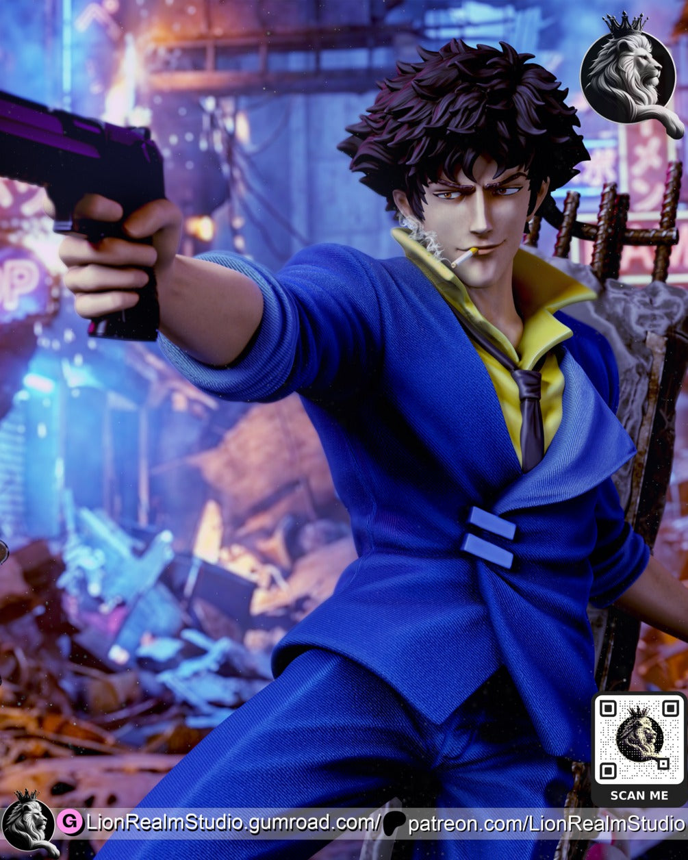 Spike Spiegel Cowboy Bebop resin figure by LionRealm Studio — studio preview