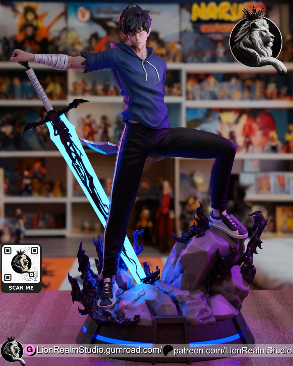 Sung Jin-Woo Solo Leveling resin figure by LionRealm Studio — studio preview