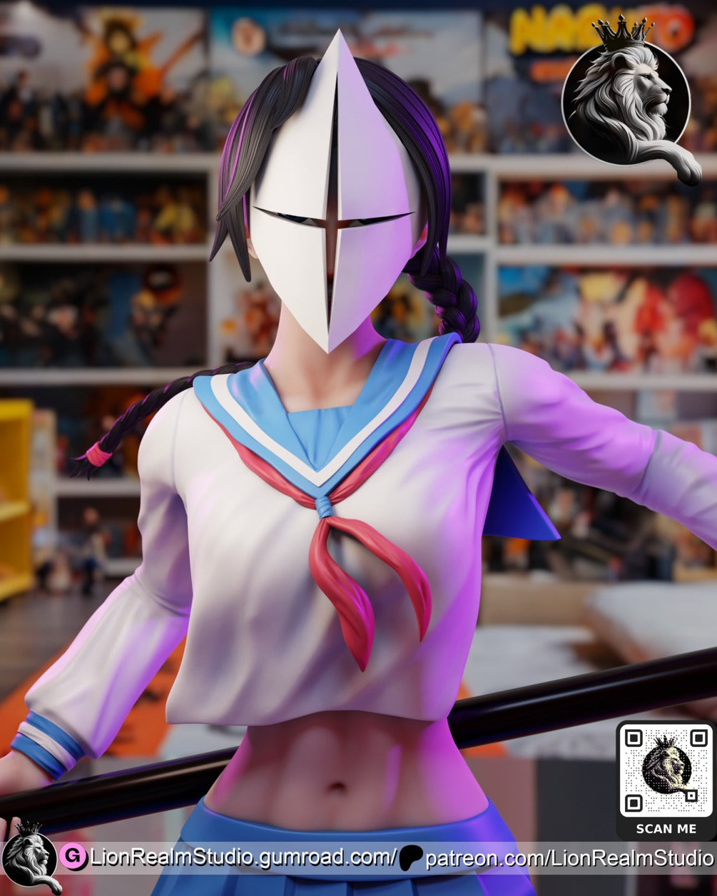 Lisa Yadomaru Bleach resin figure by LionRealm Studio — studio preview