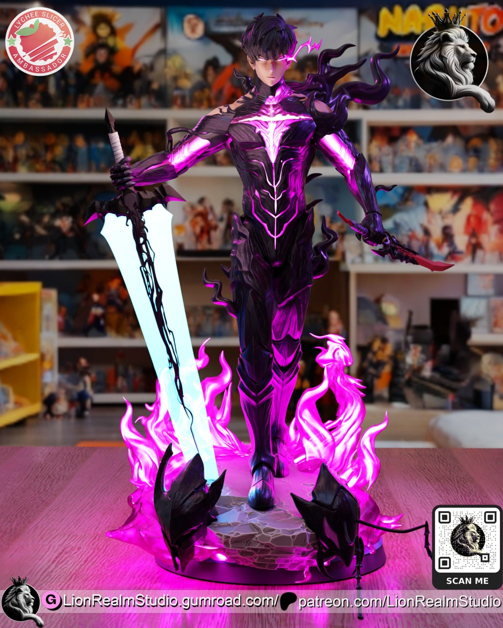 Sung Jin-Woo Solo Leveling resin figure by LionRealm Studio — studio preview