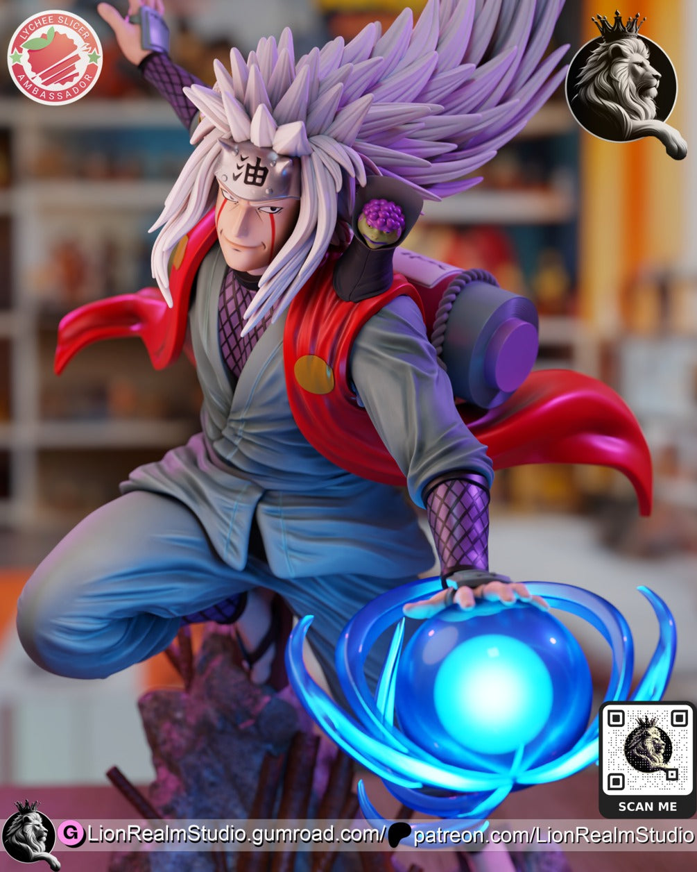 Jiraiya Naruto resin figure by LionRealm Studio — studio preview