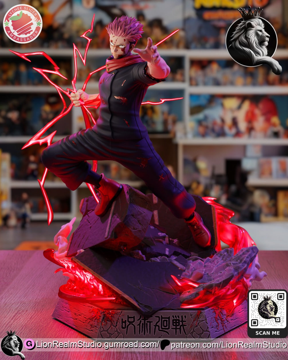 Yuji Itadori JJK (Jujutsu Kaisen) resin figure by LionRealm Studio — studio preview