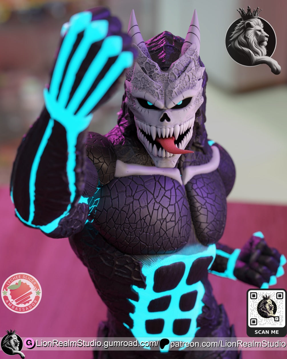 Kafka Kaiju Form Kaiju No. 8 resin figure by LionRealm Studio — studio preview