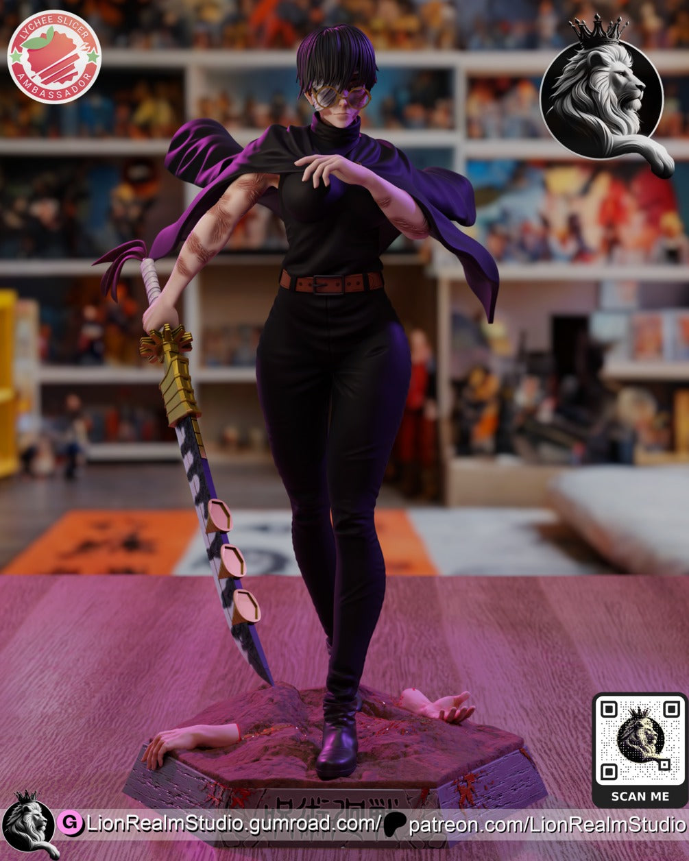 Maki Zenin JJK (Jujutsu Kaisen) resin figure by LionRealm Studio — studio preview