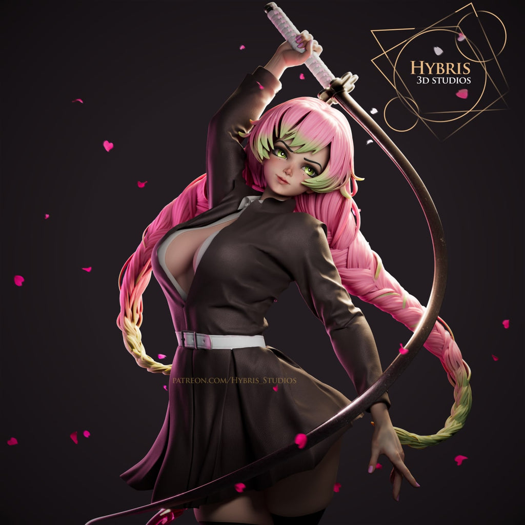 Mitsuri Kanroji Demon Slayer resin figure by Hybris Studios — studio preview