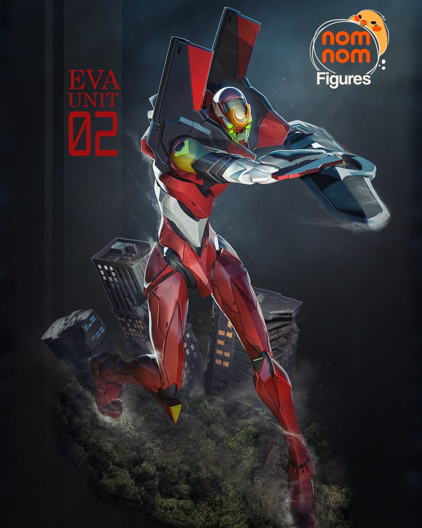 Evangelion Unit-02 resin figure by NomNom Figures — studio preview 1