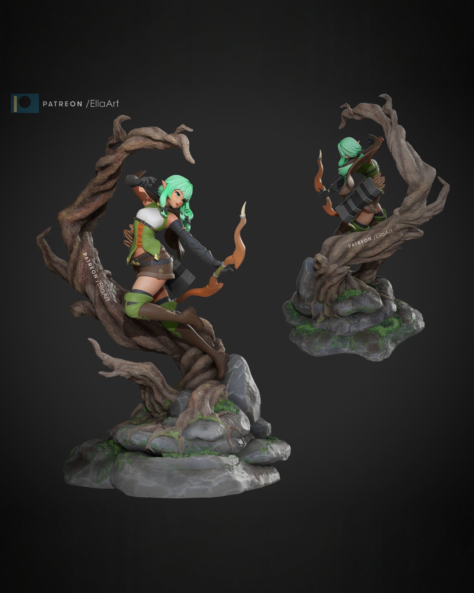 High-Elf Archer Goblin Slayer resin figure by NomNom Figures — studio preview 1