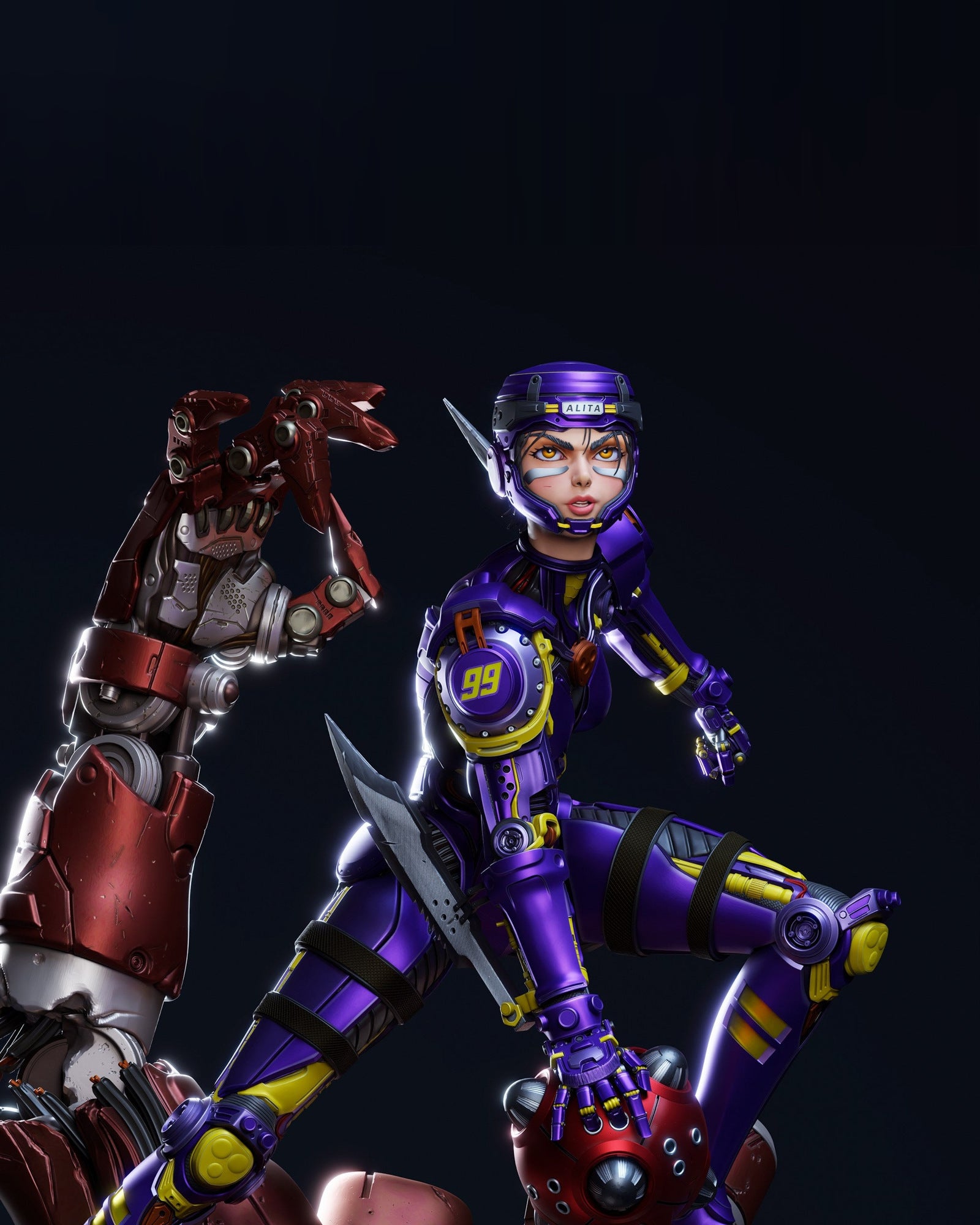 Battle Angel Alita resin figure by CA 3D Studios — studio preview 4