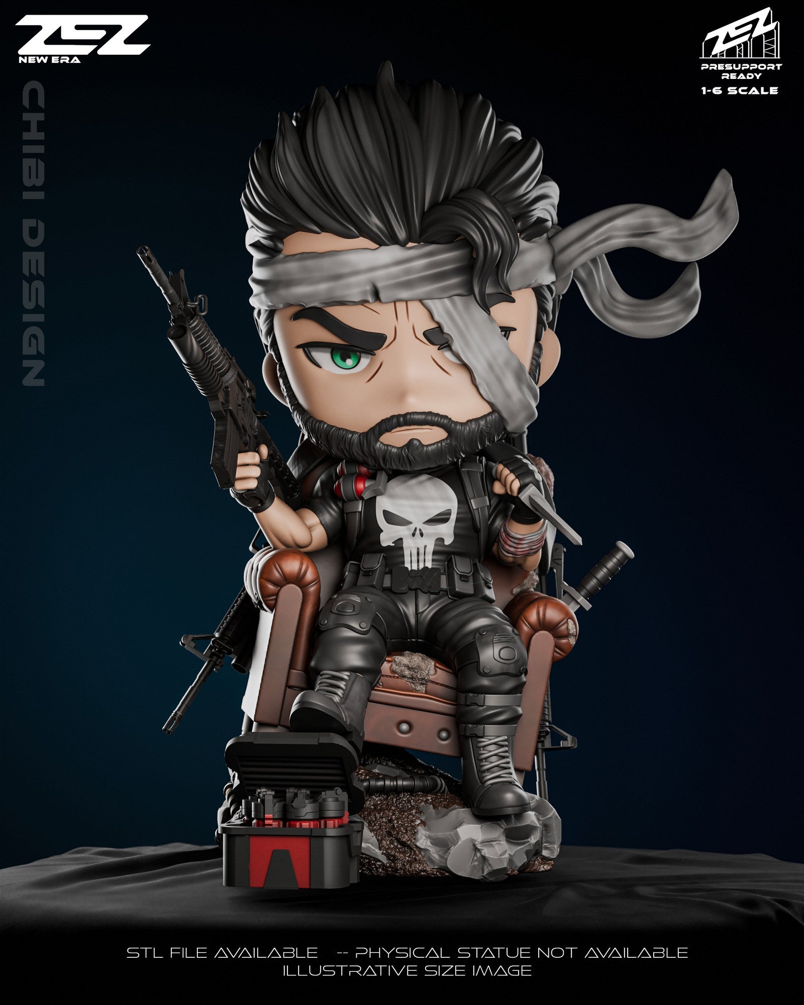 The Punisher (Marvel) resin figure by ZEZ Collectibles — studio render 1