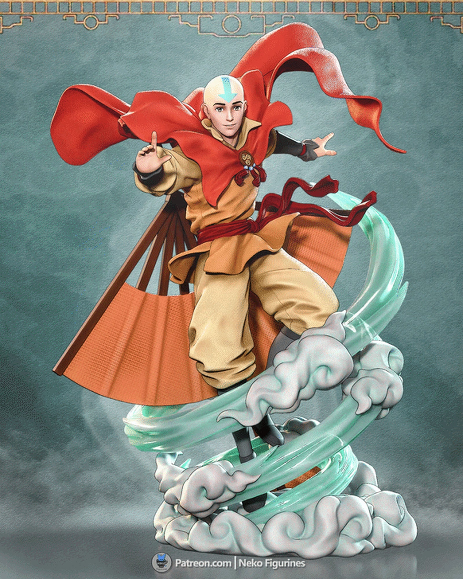Aang (Avatar The Last Airbender) resin figure by Neko Figurines — studio render 2