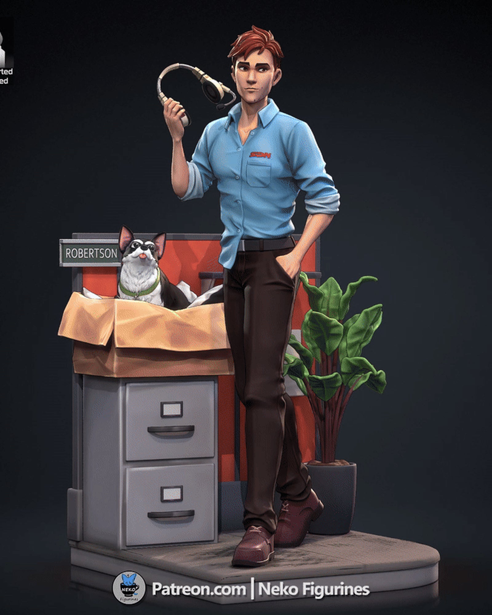 Robert (Dispatch) resin figure by Neko Figurines — studio render 2