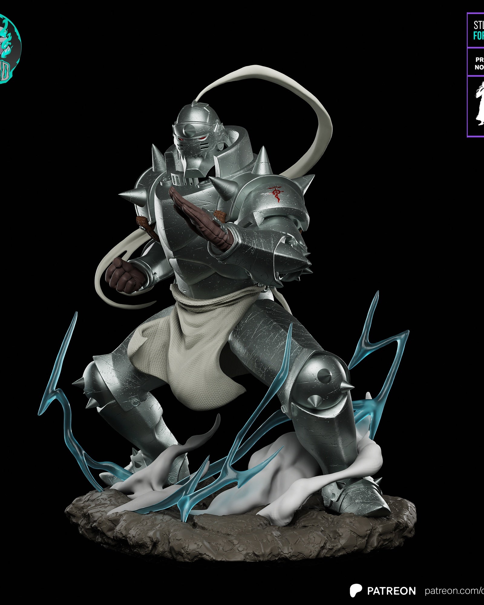 Alphonse Elric (Fullmetal Alchemist) resin figure by Kaidan 3D — studio render 2