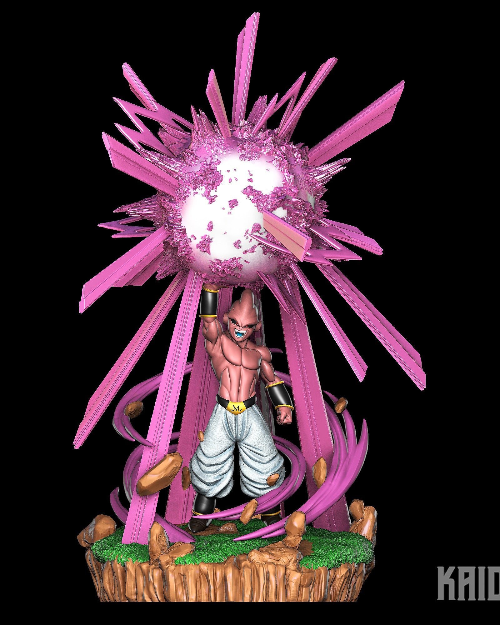 Kid Buu (Dragon Ball) resin figure by Kaidan 3D — studio render 1