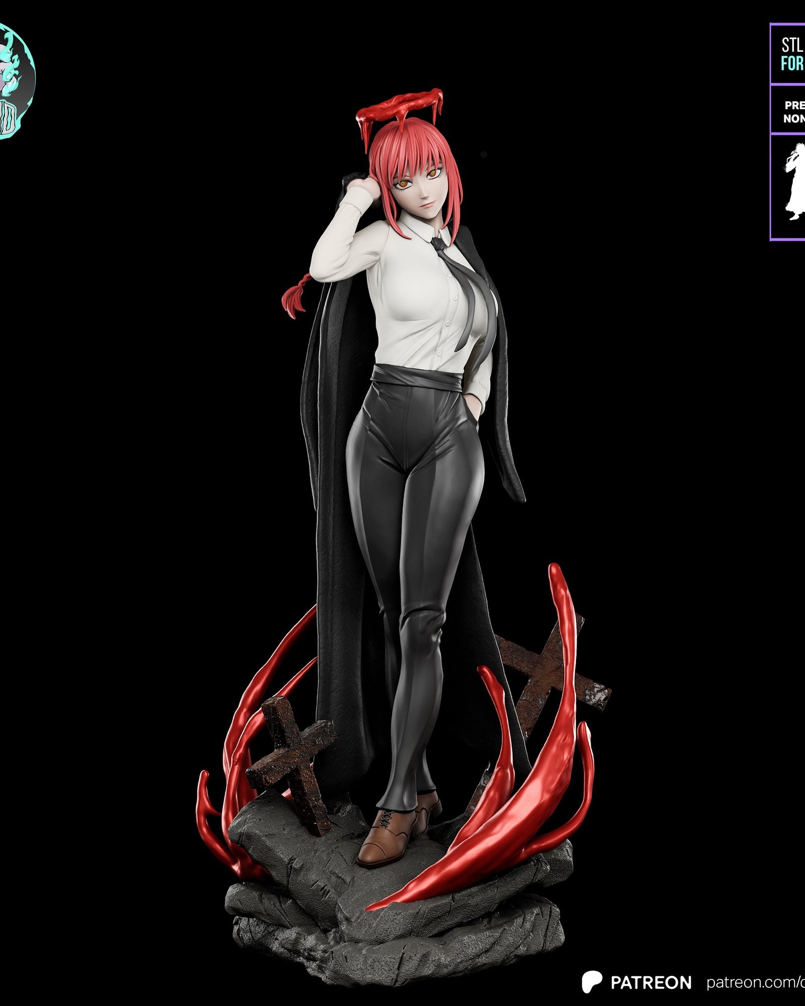 Makima (Chainsaw Man) resin figure by Kaidan 3D — studio render 3