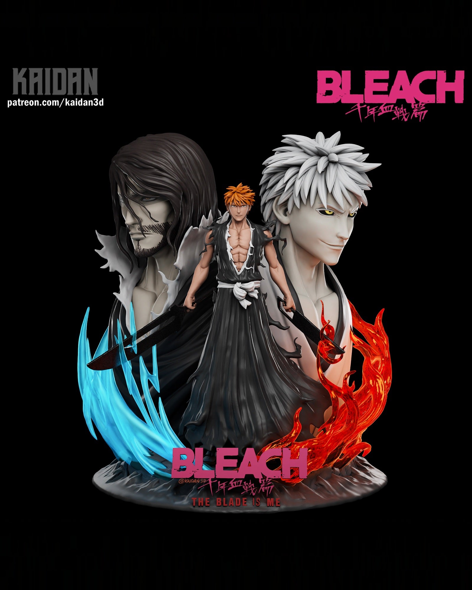 Ichigo Kurosaki (Bleach) resin figure by Kaidan 3D — studio render 2